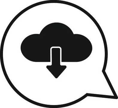 Cloud Download Speech Bubble Stock Illustration