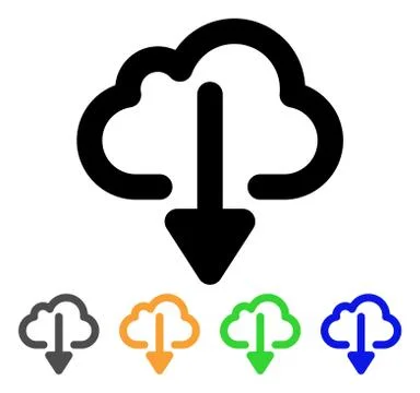 Cloud Download Stroke Icon Illustrazione stock