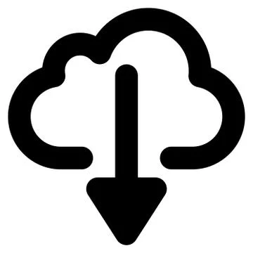 Cloud Download Stroke Vector Icon Illustrazione stock