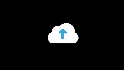 Cloud Download Upload Flat Icon Stock Footage 71936209