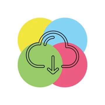 Cloud Download vector icon Stock Illustration