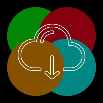 Cloud Download vector icon Stock Illustration