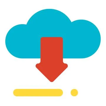 Cloud Downloading Business Process Flat Icon Stock Illustration