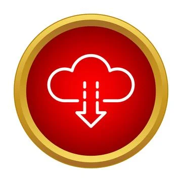 Cloud downloading data button for technology interface イラスト素材