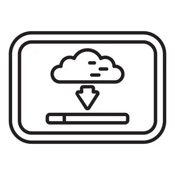 Cloud downloading data to device with progress bar displayed 库存插图