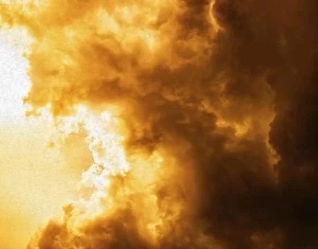 Cloud dramatic large. Sky sunlight cloudscape Background. Oil Paint filter 写真素材