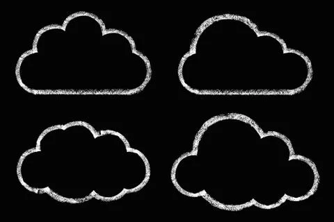 Cloud drawing with chalk Stock Illustration
