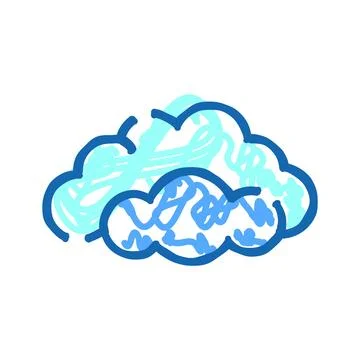 Cloud drawing showing weather and data concepts 스톡 일러스트