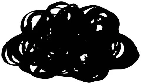 Cloud drawn by hand with chaotic lines. Rough black vector doodle isolated Stock Illustration