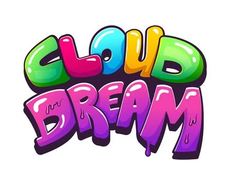 Cloud dream street graffiti, cool paint spray Stock Illustration