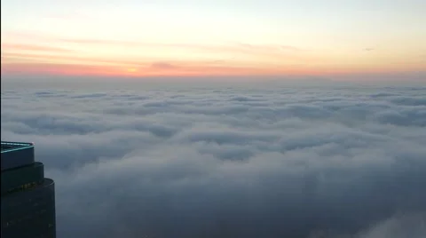 Cloud Drifting Over Down town Los Angeles DTLA Stock Footage 65997266