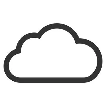 Cloud drive storage or cumulus cloud line art icon isolated on white backgrou Stock Illustration