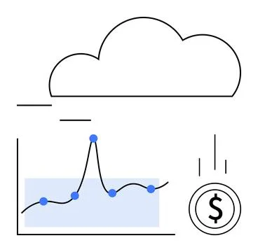 Cloud-Driven Financial Growth Data Analysis, Market Trends, and Economic St.. Stock Illustration