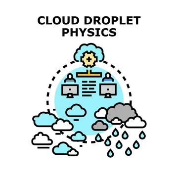 Cloud droplet physics computing data analysis concept Stock Illustration