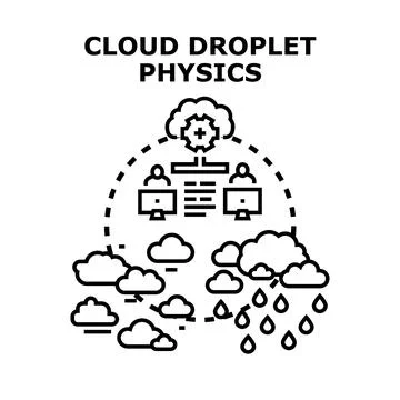 Cloud droplet physics computing data analysis concept Illustrazione stock