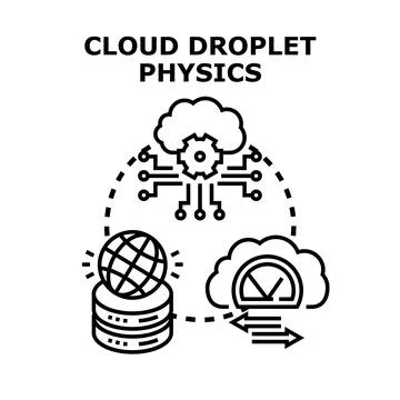 Cloud droplet physics system cloud computing concept Stock Illustration