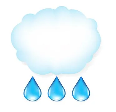 Cloud with drops Stock Illustration
