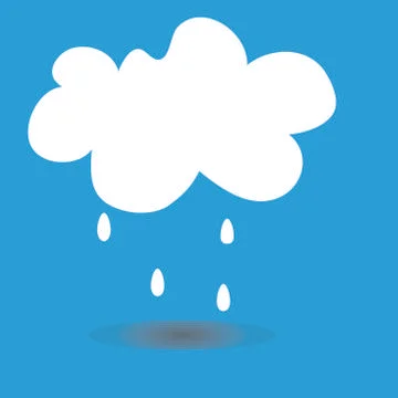 A cloud with drops Stock Illustration