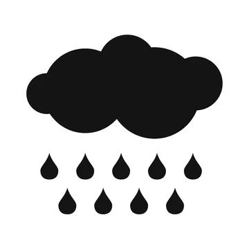 Cloud with drops simple icon Stock-Illustration