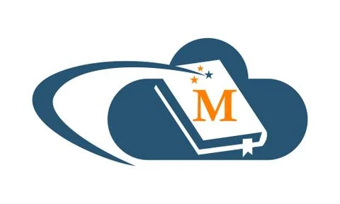 Cloud Ebook Solutions Initial M 스톡 일러스트