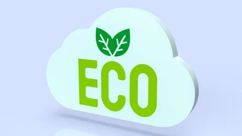 The cloud eco for ecology concept 3d rendering Stock Illustration