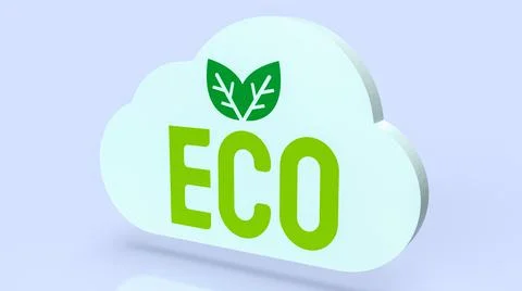 The cloud  eco for ecology concept 3d rendering Stock Photos