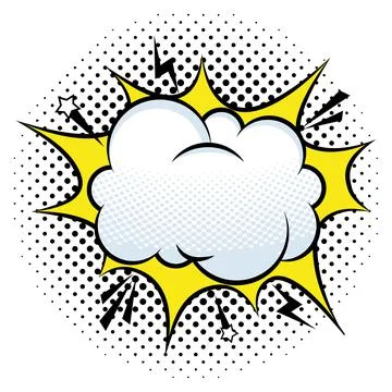 Cloud effect pop art style Illustrazione stock