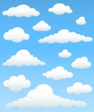 Cloud Element Set Stock Illustration