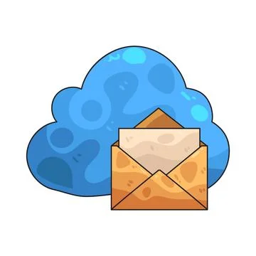 Cloud email illustration Stock Illustration
