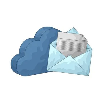 Cloud email illustration Stock Illustration