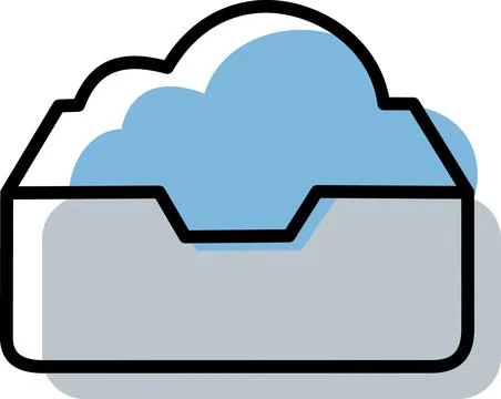 Cloud email inbox message storage icon Stock Illustration