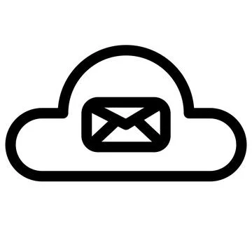 Cloud Email- Secure Cloud Computing- Data Storage Icon Ilustração Stock