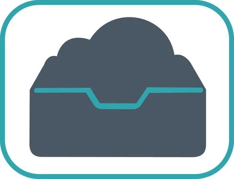 Cloud email storage folder flat icon Иллюстрация