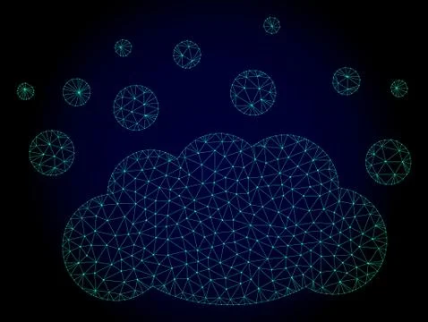 Cloud Emission Polygonal Frame Vector Mesh Illustration Stock Illustration
