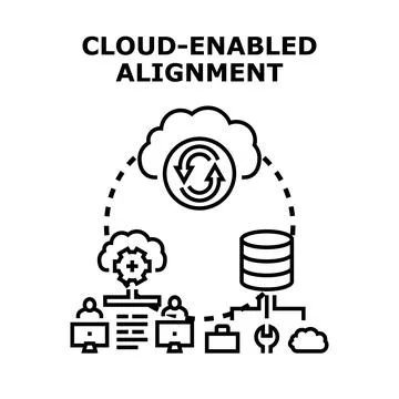Cloud enabled alignment for data synchronization and collaboration Illustrazione stock