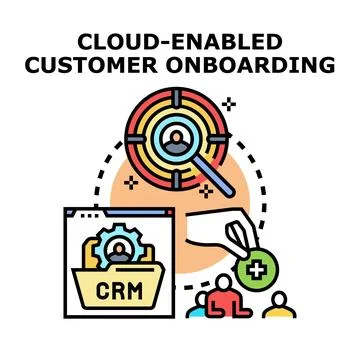 Cloud enabled customer onboarding process and acquisition Stock Illustration