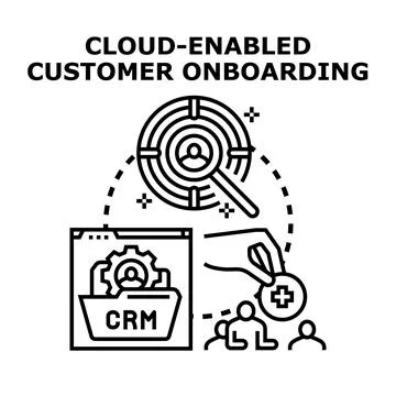 Cloud enabled customer onboarding process and acquisition Stock Illustration