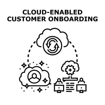 Cloud enabled customer onboarding process with digital transformation Stock Illustration