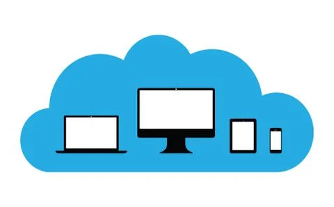 Cloud enabled equipment Stock Illustration