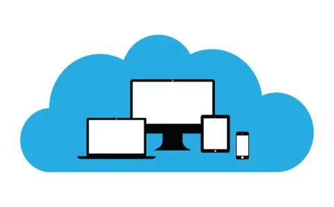 Cloud enabled equipment Illustrazione stock
