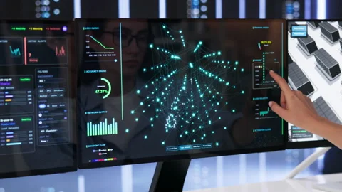 Cloud Engineer Carefully Monitors Servers Stockbeeldmateriaal 333843820