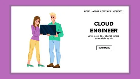 Cloud engineer vector Stock Illustration