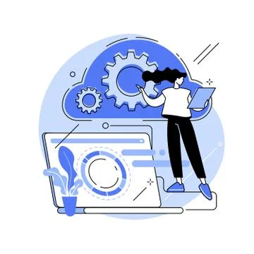 Cloud engineering abstract concept vector illustration. Stock Illustration