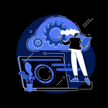 Cloud engineering abstract concept vector illustration. Stock Illustration