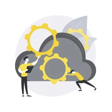 Cloud engineering abstract concept vector illustration. Stock Illustration