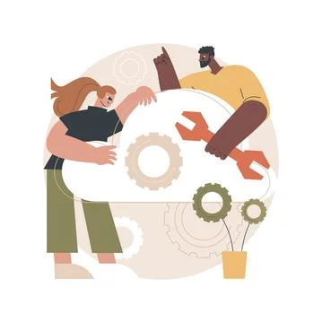 Cloud engineering abstract concept vector illustration. Stock Illustration