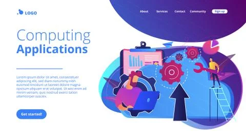 Cloud engineeringconcept landing page. Stockillustratie