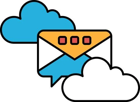 A cloud with an envelope on top of it Illustrazione stock