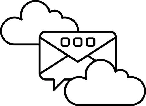 Cloud with an envelope on top of it Stock Illustration