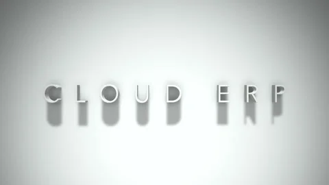 Cloud erp 3D title animation with shadows on a white background Stock Footage 296887587